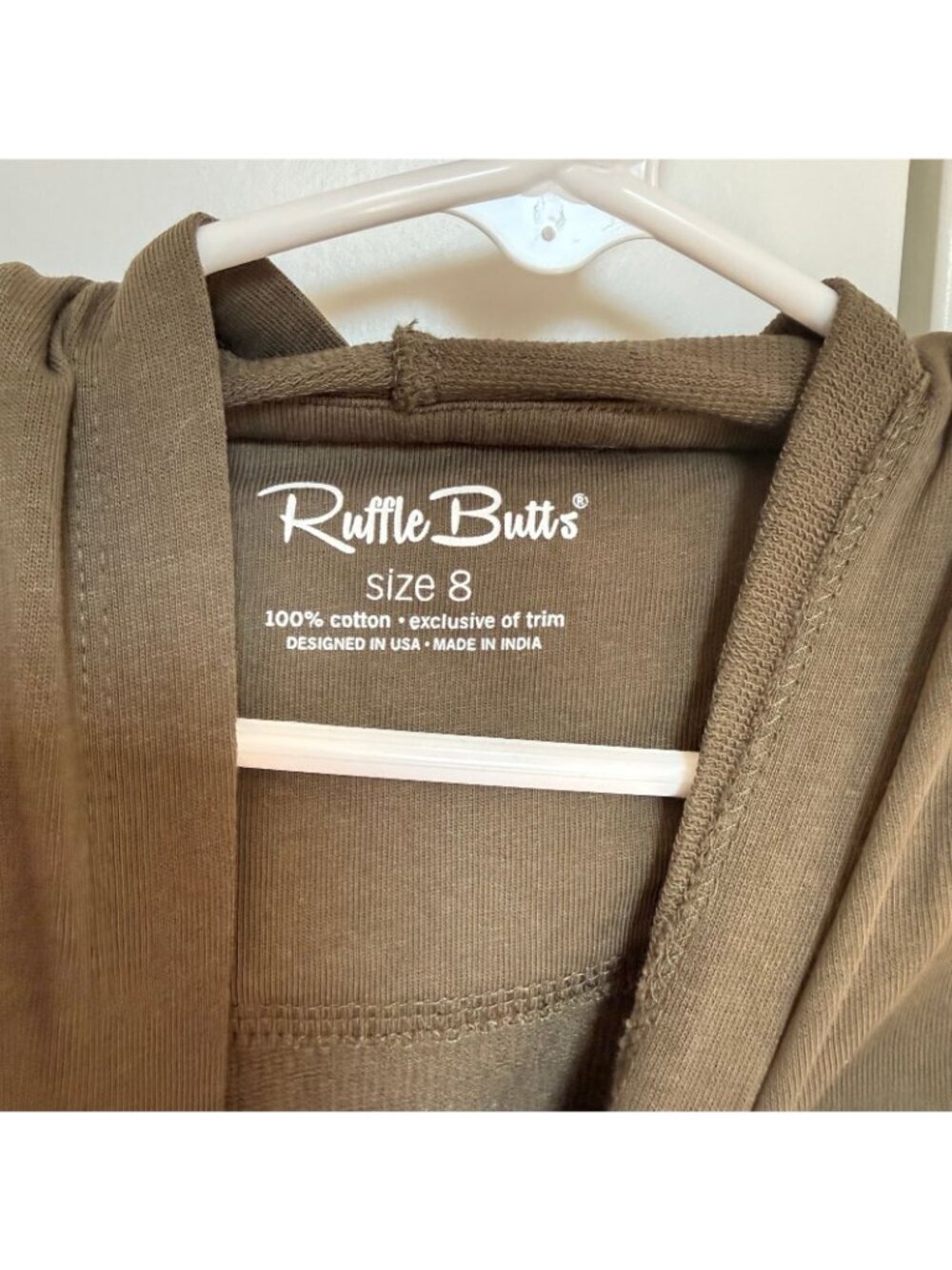 3 for $20 Ruffle Butts Girl Olive French Terry Hoodie 8 years - Picture 5 of 6